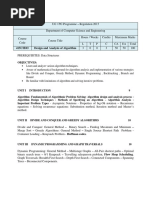 415CIE03 Design and Analysis of Algorithm