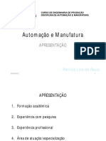 Automac3a7c3a3o de Processos de Manufatura Apresentac3a7c3a3o