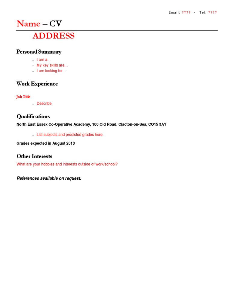 CV Template for Job Seekers | PDF