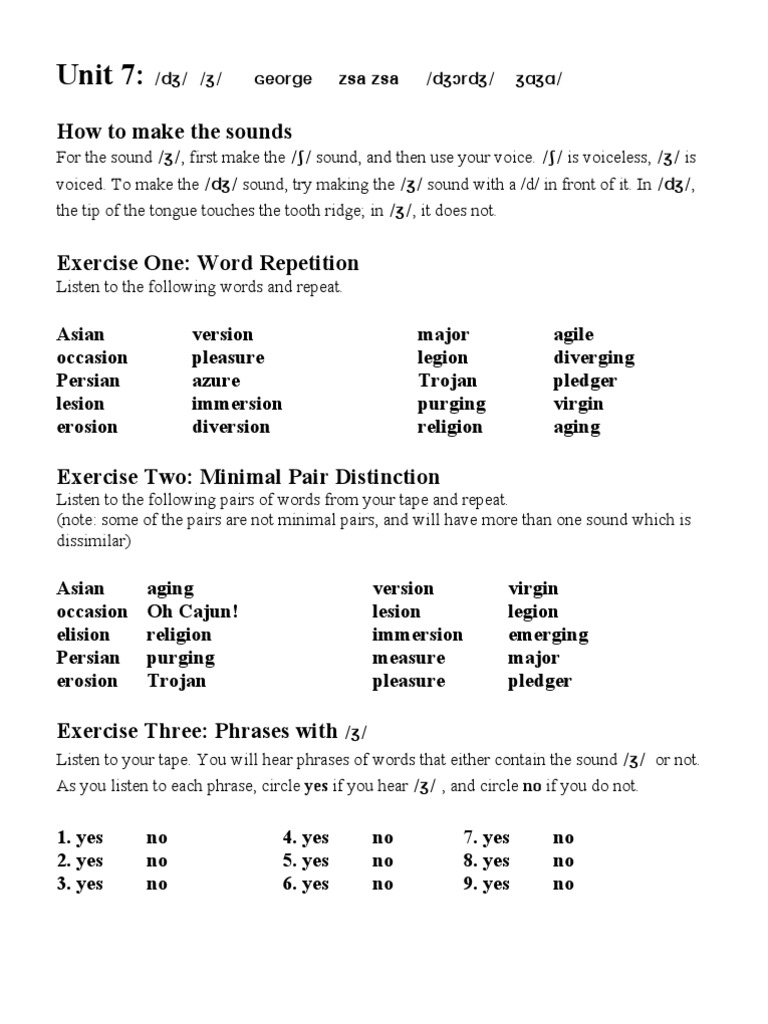 Mastering /dʒ/ and /ʒ/ Sounds in English | PDF | Linguistics