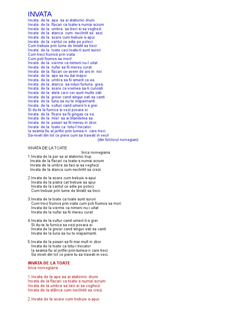 INVATA de La Toate | PDF