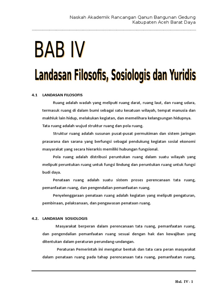 Landasan Filosofis dan Yuridis Qanun Gedung | PDF | Politik | Ilmu Sosial