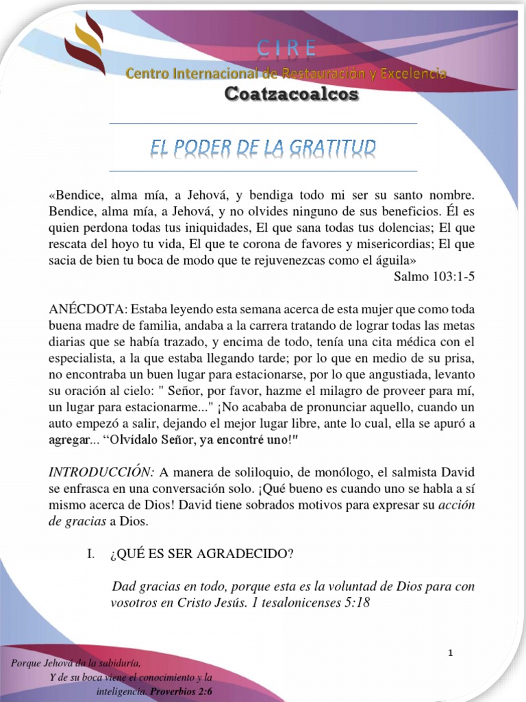 El Poder de la Gratitud en la Fe | PDF | Cristo (título) | Salvación