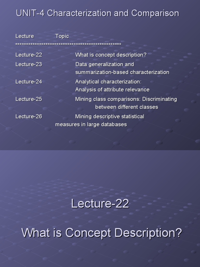 Concept Description in Data Mining | PDF | Statistical Analysis ...