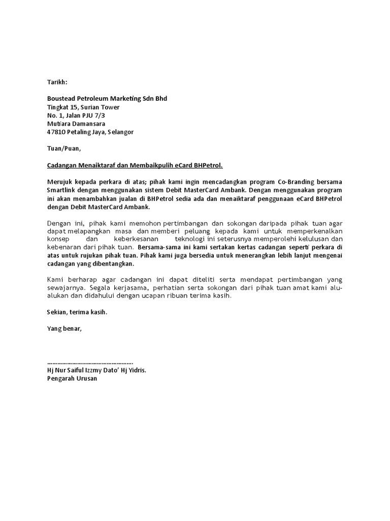 Bhpetrol Letter Pdf