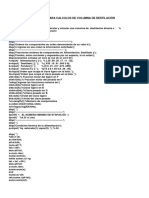 Programa para Calculos de Columna de Destilación