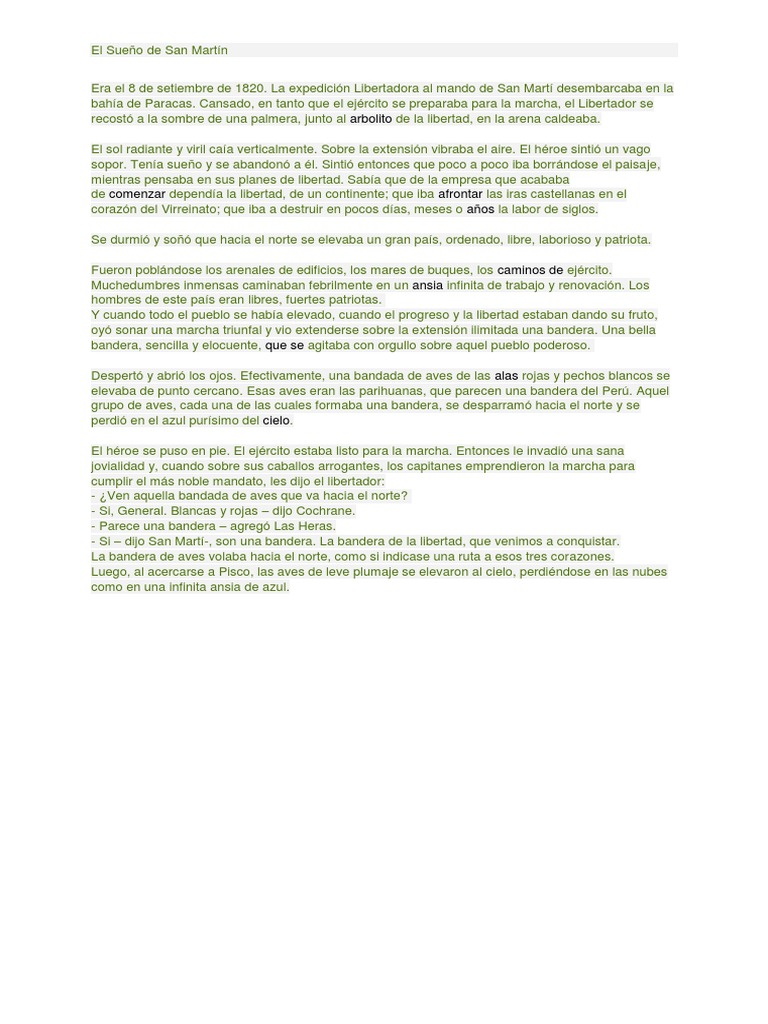 El Sueño de San Martín y la Bandera Peruana | PDF | Perú | Agitación