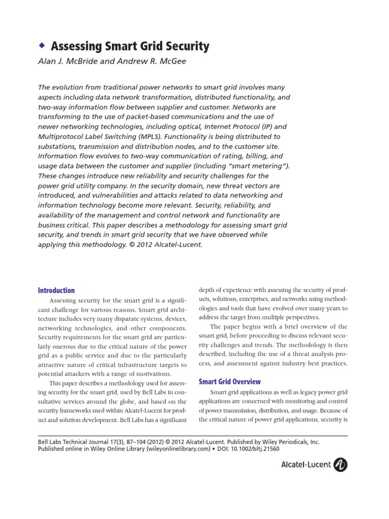 Assessing Smart Grid Security | PDF | Virtual Private Network | Smart Grid