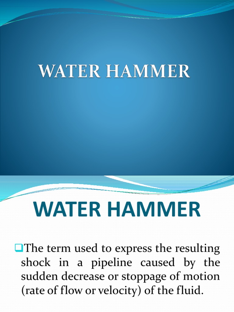 Water Hammer PDF Materials Science Applied And Interdisciplinary