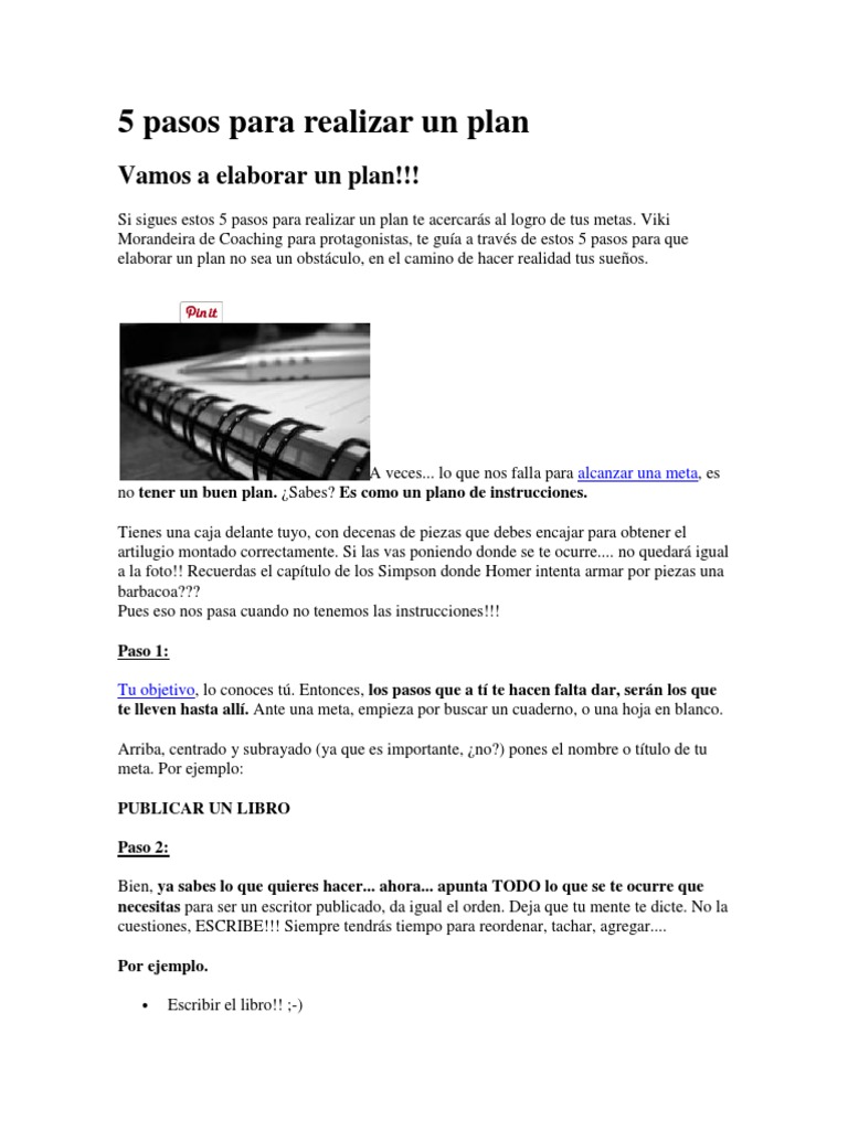 5 pasos para crear un plan efectivo | PDF | Ocio