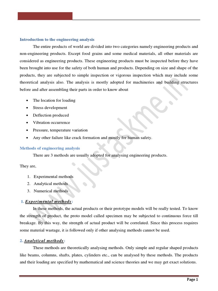Introduction to Engineering Analysis Methods | PDF | Finite Element ...