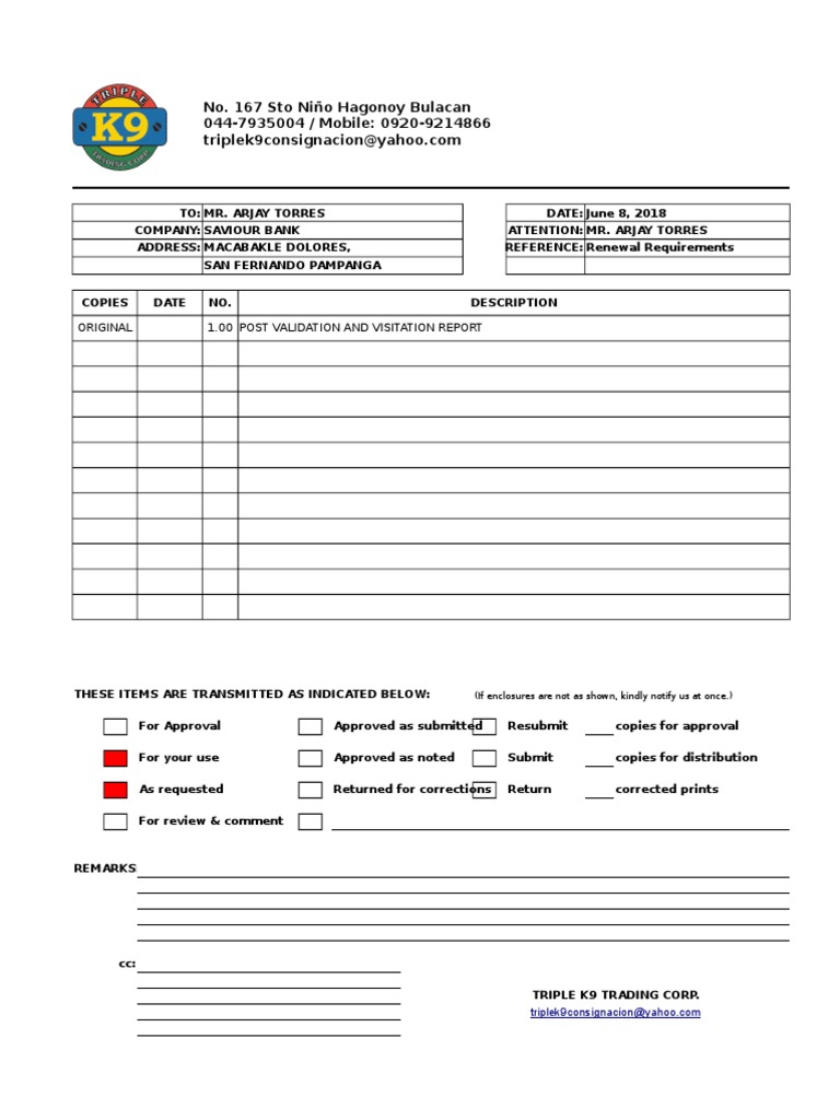 Renewal Requirements for Triple K9 Trading | PDF | Business