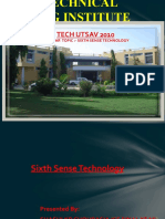 Tech Utsav 2010: Seminar Topic:-Sixth Sense Technology