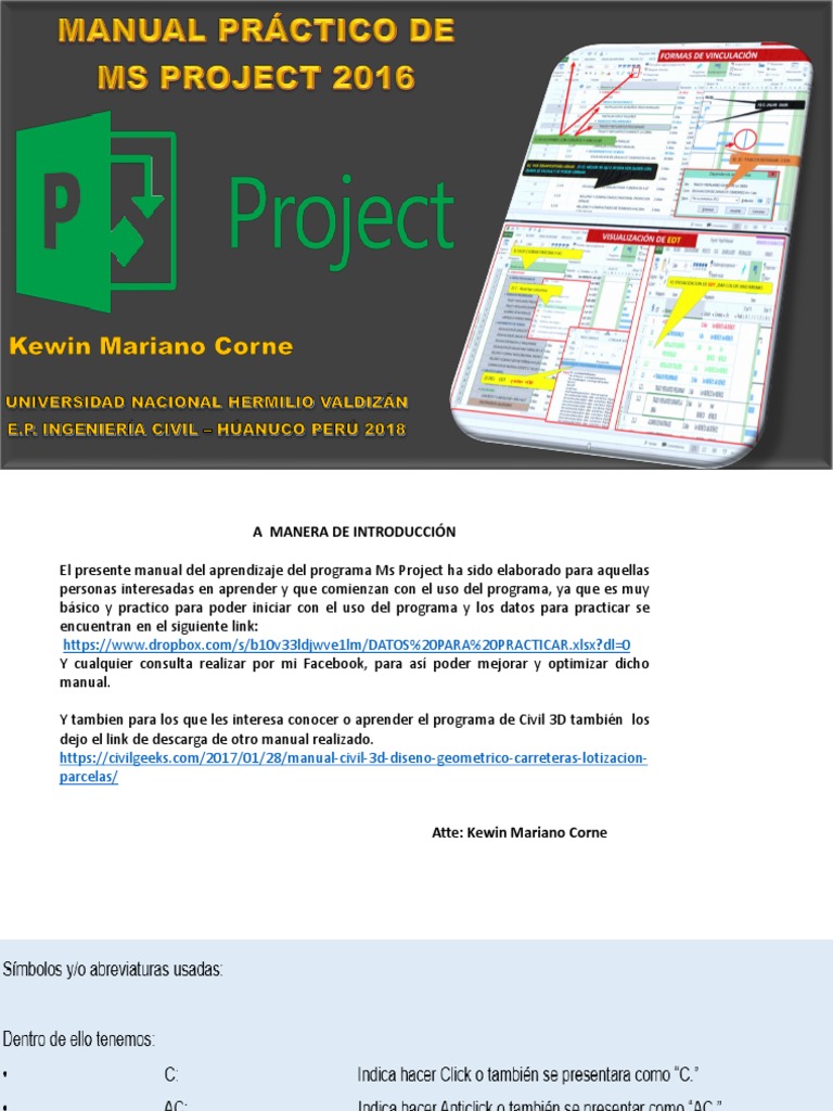 Manual Básico de Ms Project 2018 | PDF