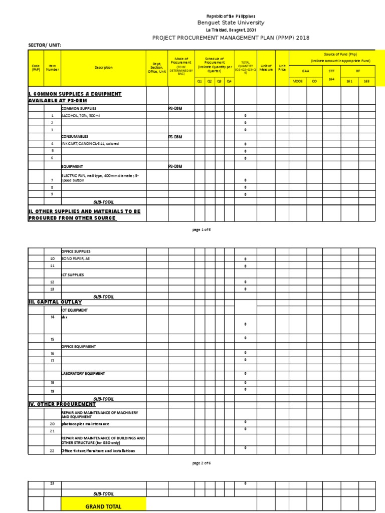 PPMP Format and Sample for 2024 | PDF | Business
