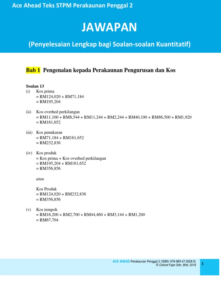 Ace Ahead Stpm Perakaunan Penggal 2 Jawapan 161102 Pdf Pdf