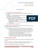 Seances Num 2 Et 3 de Gestion de Production PDF