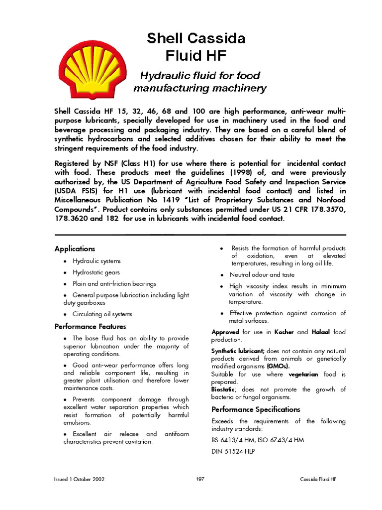 Cassida Fluid HF | Motor Oil | Lubricant | Free 30-day Trial | Scribd