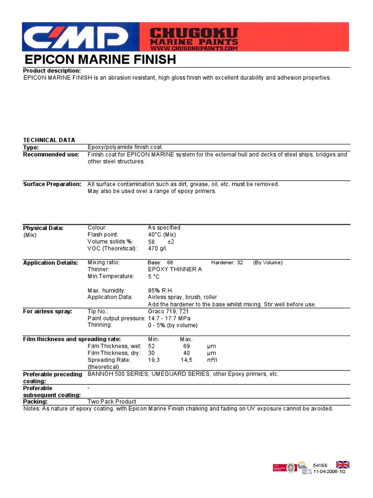 Epicon Marine Finish PDF Epoxy Paint