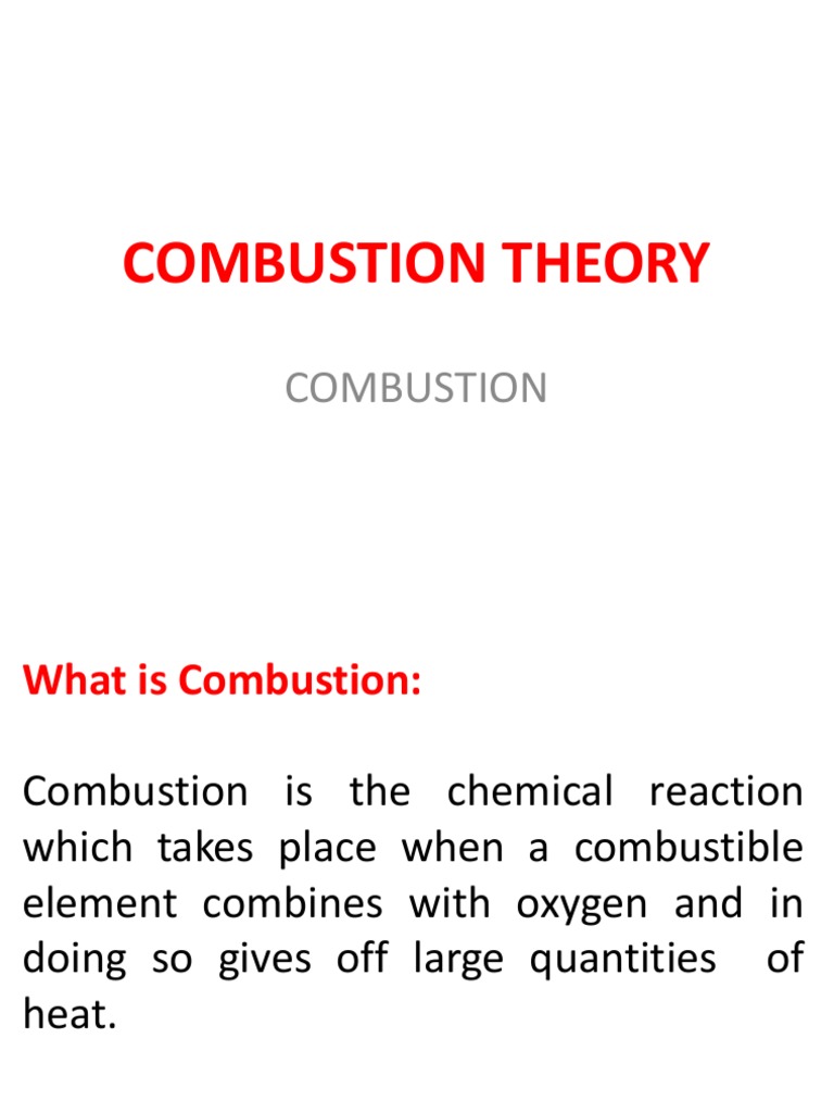 Combustion Theory | PDF | Combustion | Atmosphere Of Earth