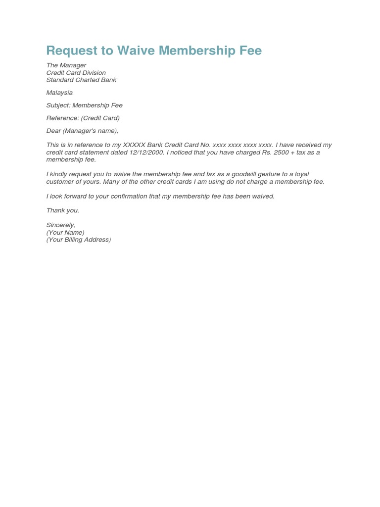sample-of-waive-membership-fee-letter