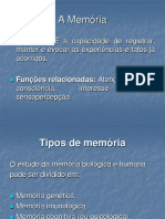 A memória: conceitos, tipos e avaliação