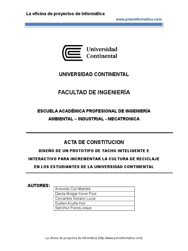 Acta de Proyecto | PDF | Presupuesto | Calidad (comercial)