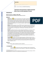 Deterioro Neurocognitivo y Psicosis en El Trastorno Bipolar Durante La Remisión Temprana de Un Episodio Agudo de Alteración Del Estado de Ánimo.