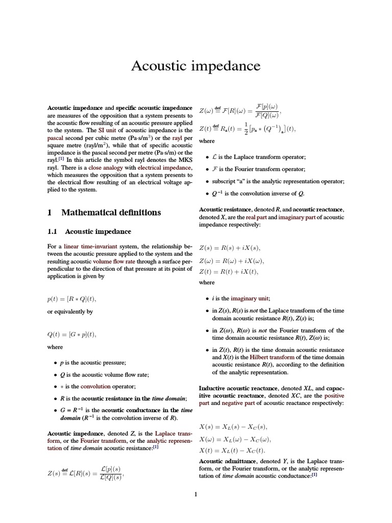Acoustic Impedance Oscillation Applied And Interdisciplinary Physics