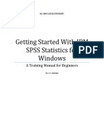 Getting Started With IBM SPSS Statistics For Windows: A Training Manual For Beginners