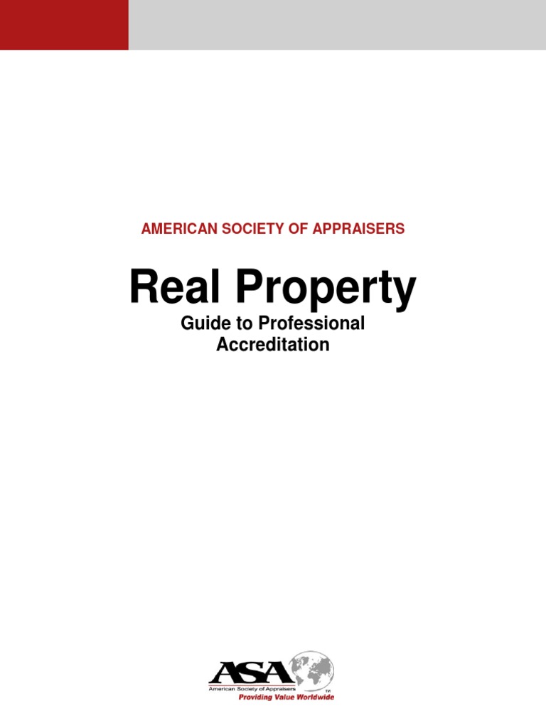 Real Property Accreditation Guide PDF Real Estate Appraisal