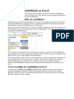 Analisis de Sensibilidad en Excel