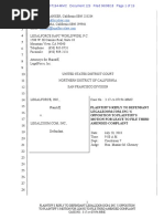 LegalForce's Reply To LegalZoom's Opposition To Plaintiff's Motion For Leave To File Third Amended Complaint