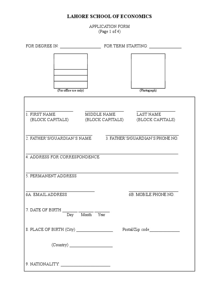 Admission Application Form | PDF | Master Of Business Administration ...