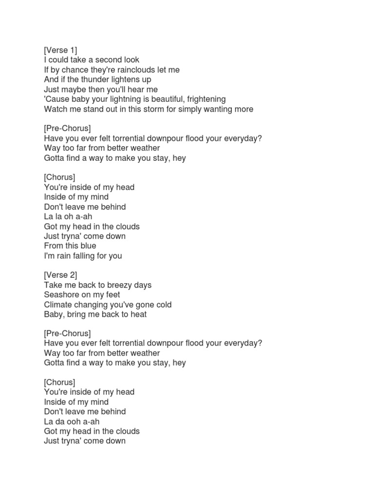 Any Name's Okay Clouds Lyrics PDF