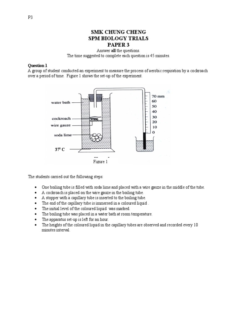 Bio P3 Trials 2010 SMKCC | PDF | Chemistry | Experiment