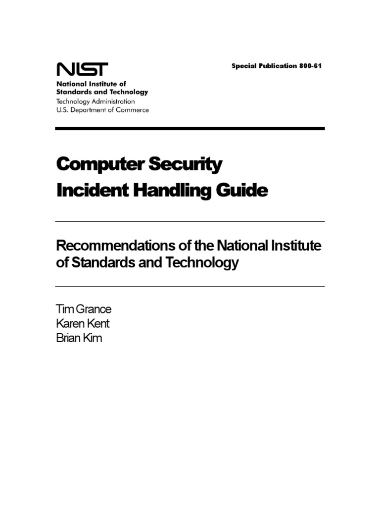 Nist Computer Security Incident Handling Guide | PDF