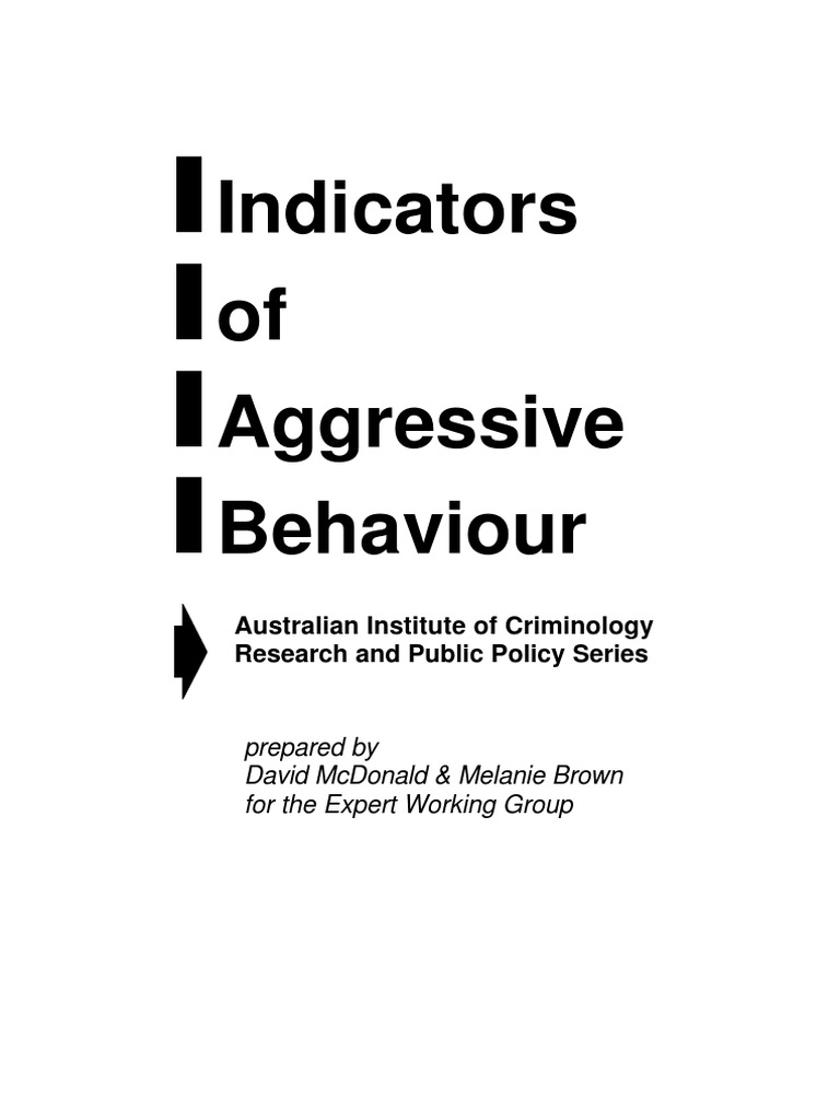 Indicators of Aggressive Behavior PDF Violence Child Abuse