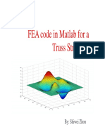 FEA Code in Matlab For A Truss StructureA