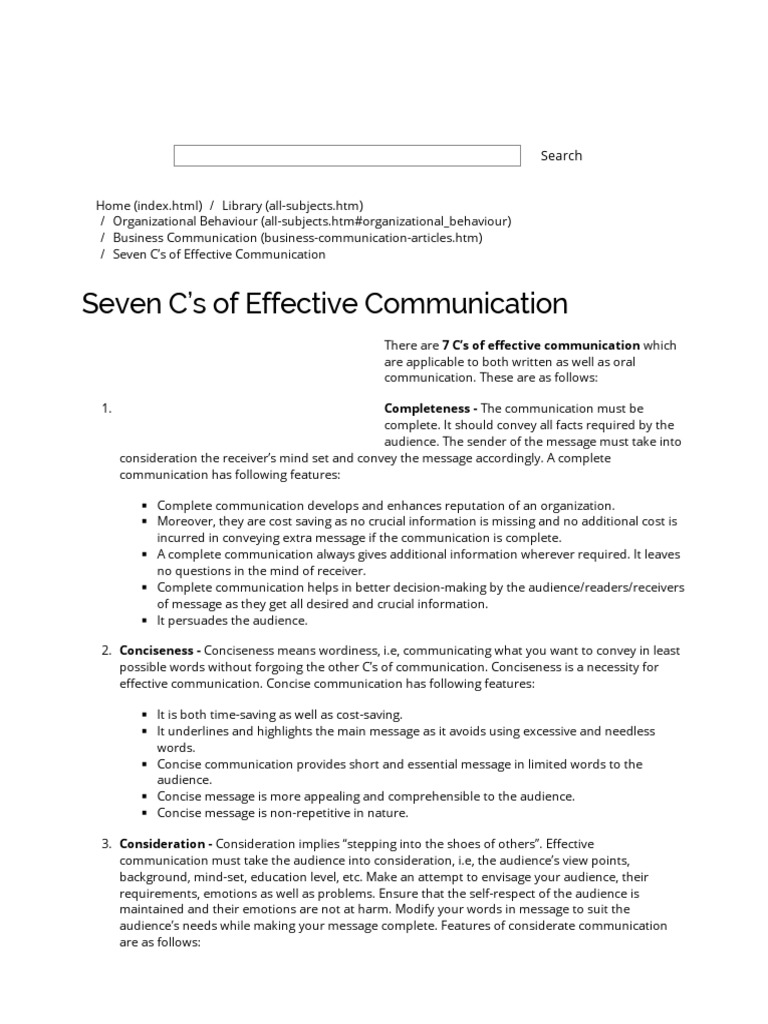 The 7cs | PDF | Communication | Information