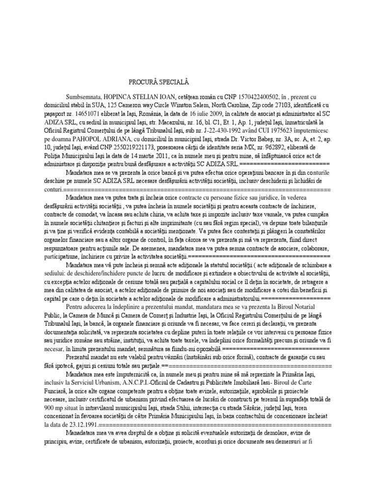 Procura Speciala | PDF