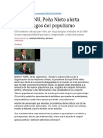 Ante La ONU, Peña Nieto Alerta Sobre Riesgos Del Populismo