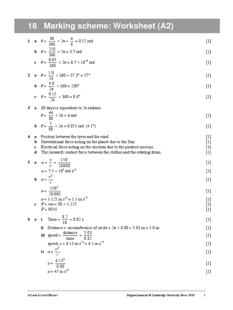 A Level Physics Worksheets PDF | Physical Sciences | Applied And