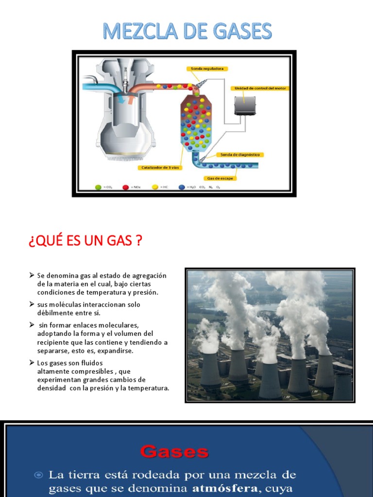 Mezcla de Gases Diapositiva Final | PDF | Gases | Mole (Unidad)