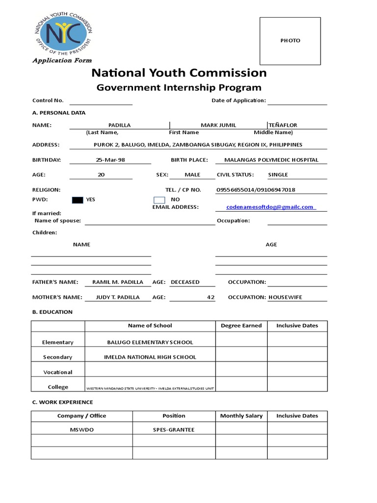 Form - GIP Application (Ver. As of 02-28-2017) | PDF | Literacy ...