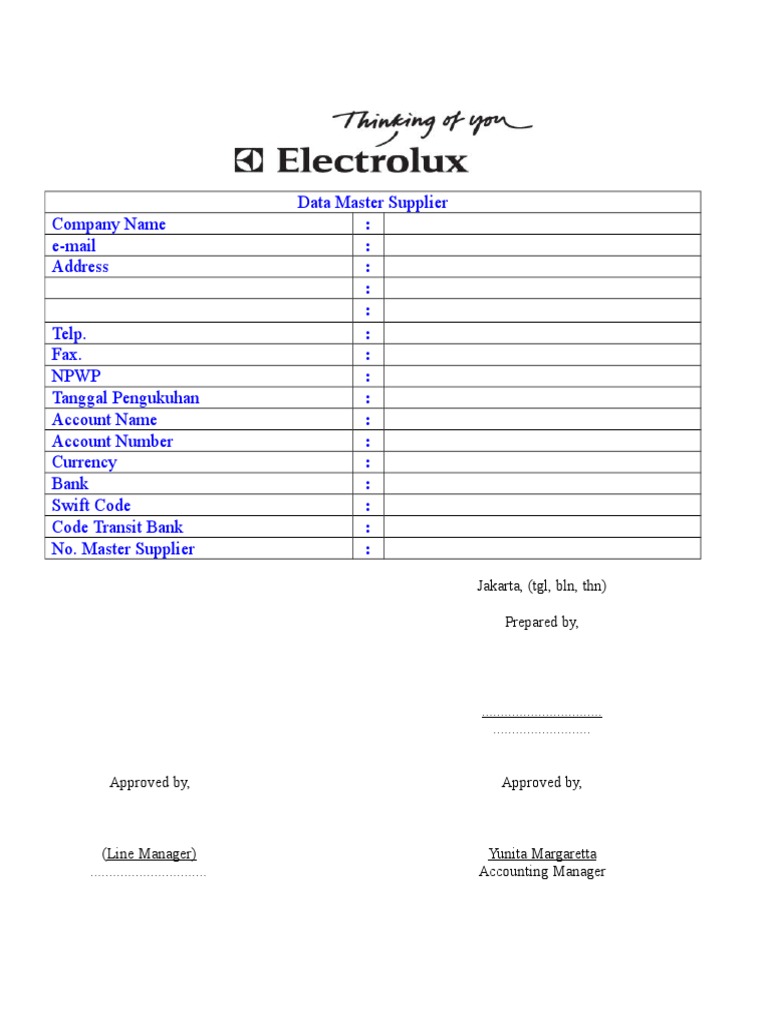Master Supplier Data Overview | PDF