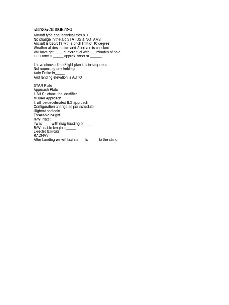 A320 Approach Briefing | PDF | Aerospace Engineering | Aircraft