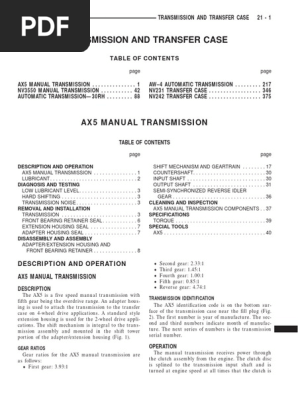 Ax5 Trans Pdf Manual Transmission Transmission Mechanics