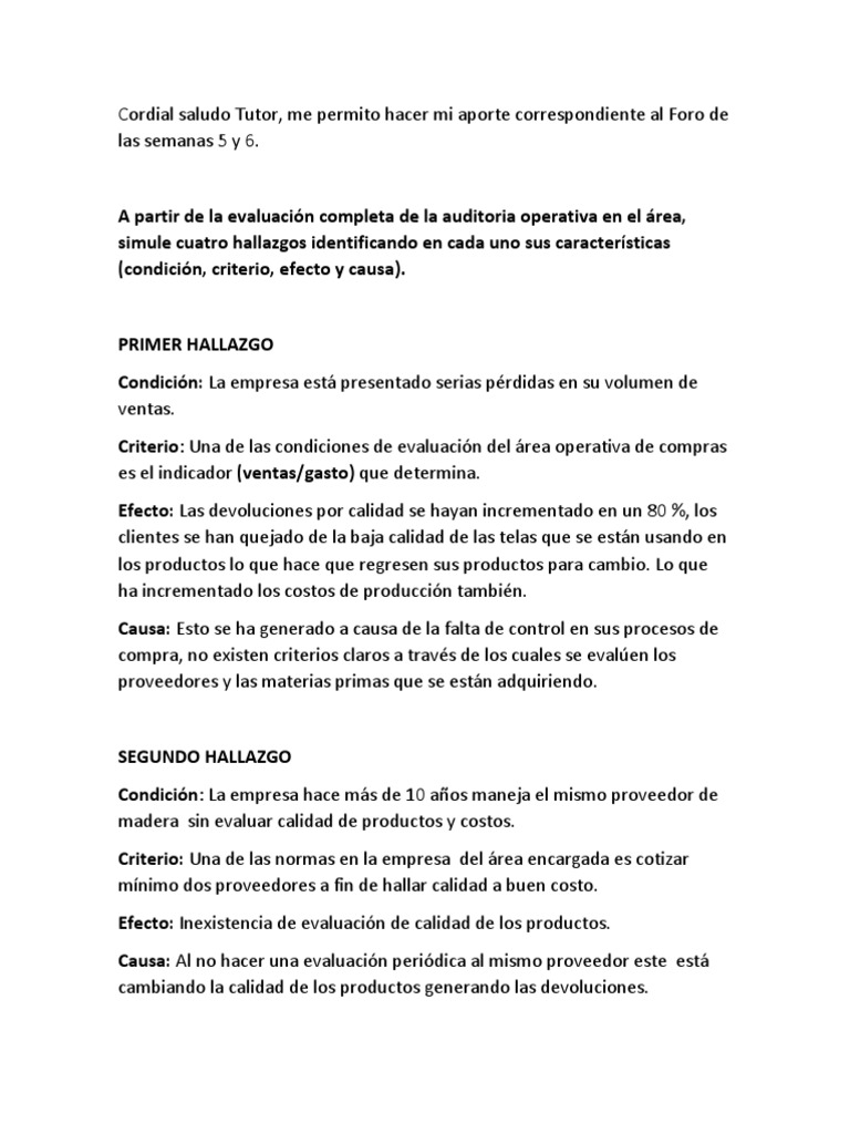 Auditoria Área de Compras | PDF | Calidad (comercial) | Economias