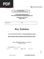 Final Linear Algebra Spring 2012 Solution